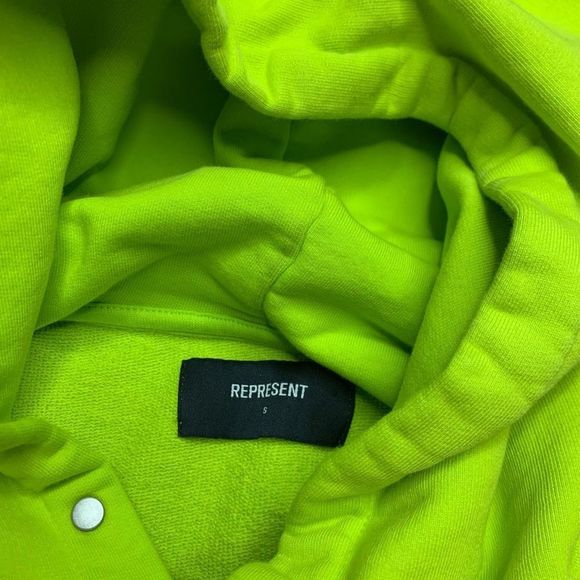 Represent Mens S Hoodie Gold Lime Green Angel Graphic Print - Picture 9 of 15